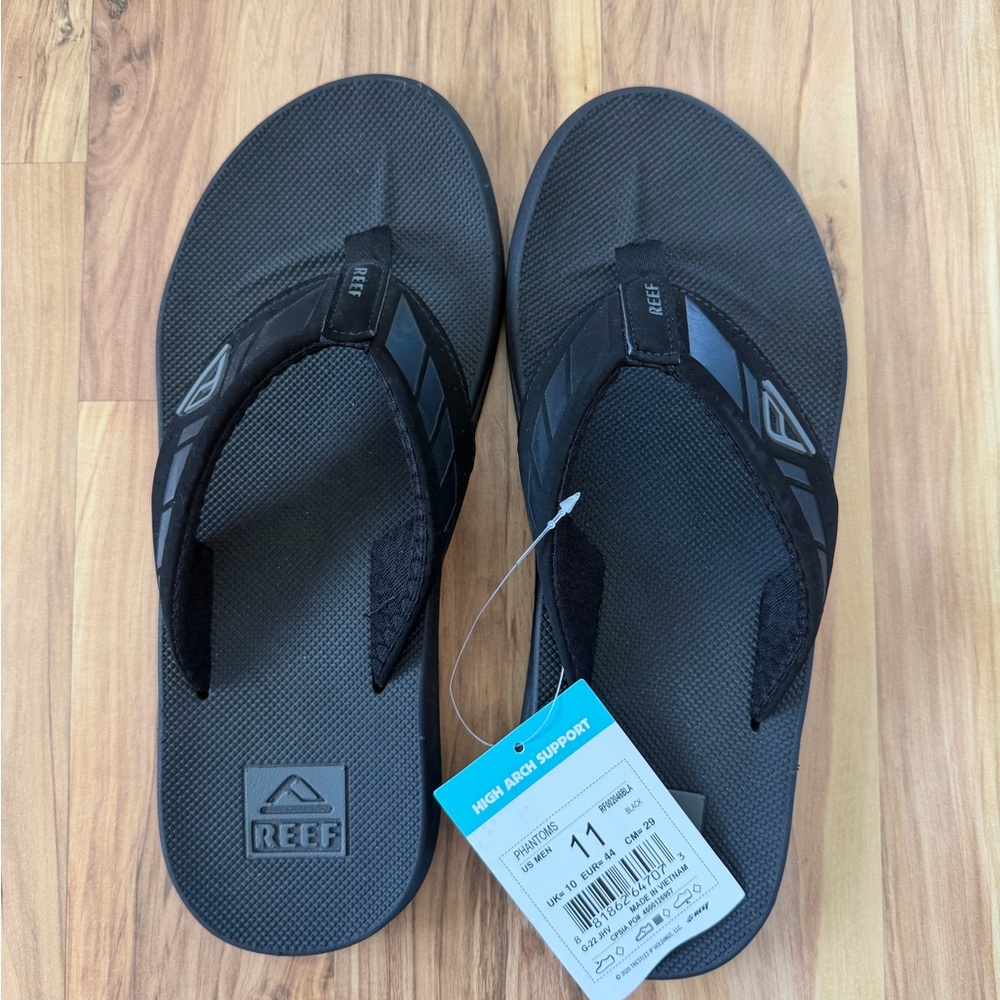 Reef Men's Black & Dark Gray Flip Flops